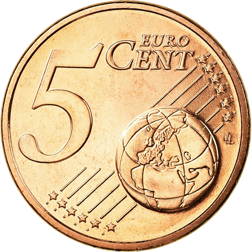 Frankreich, 5 Euro Cent, 2014, STGL, Copper Plated Steel