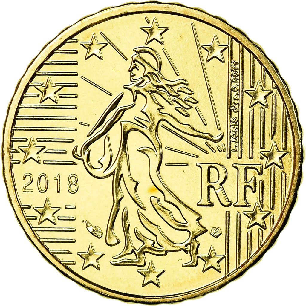 Frankreich, 10 Euro Cent, 2018, STGL, Messing