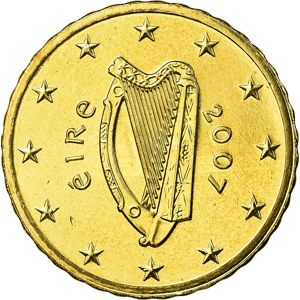 [#753732] IRELAND REPUBLIC, 10 Euro Cent, 2007, STGL, Messing, KM:47