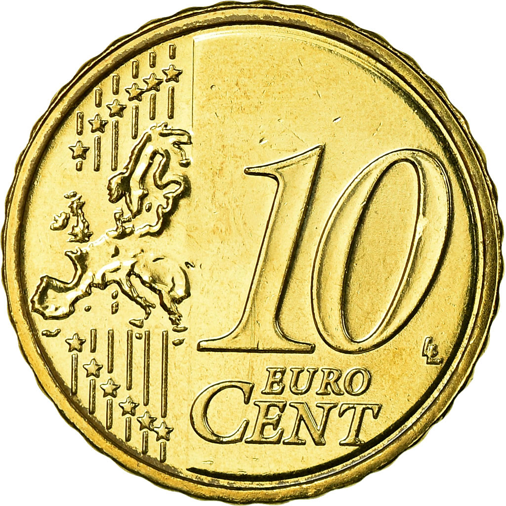 [#753732] IRELAND REPUBLIC, 10 Euro Cent, 2007, STGL, Messing, KM:47