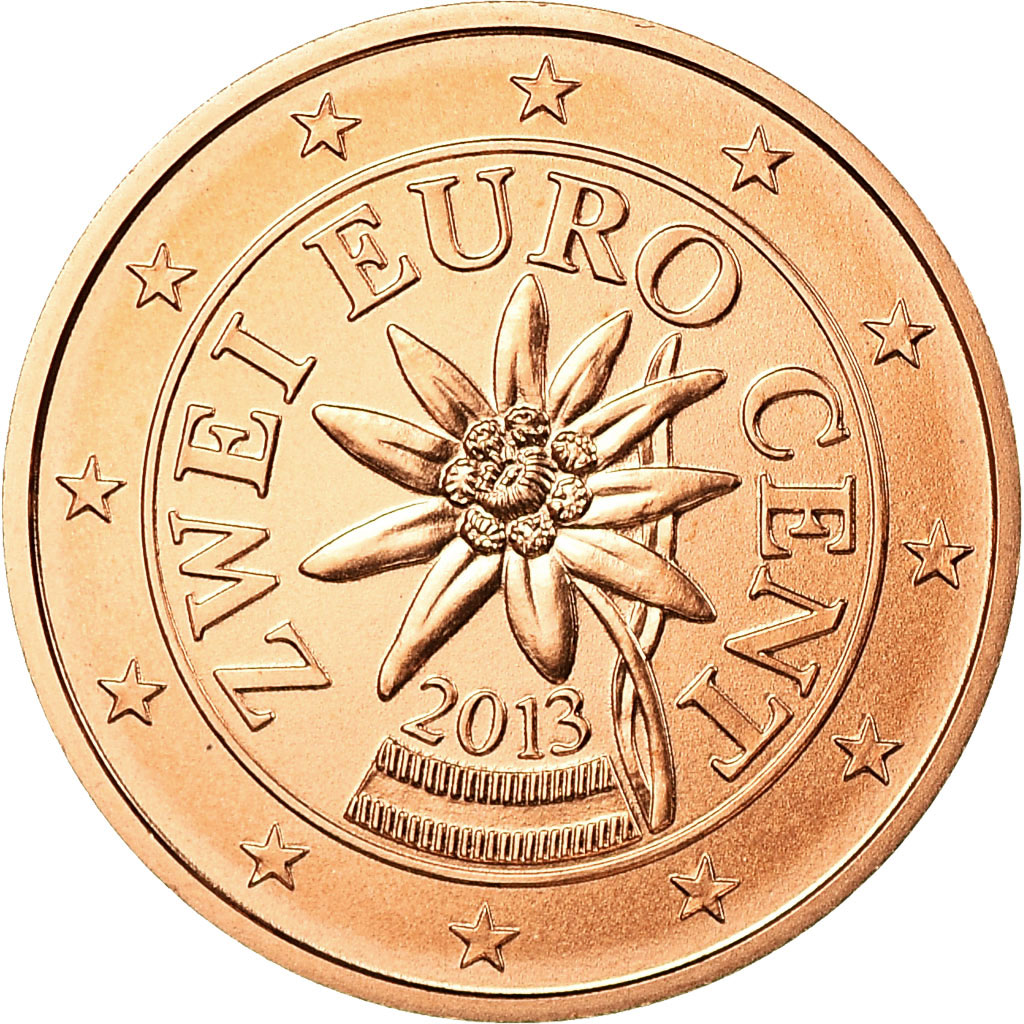 [#753786] Österreich, 2 Euro Cent, 2013, STGL, Copper Plated Steel
