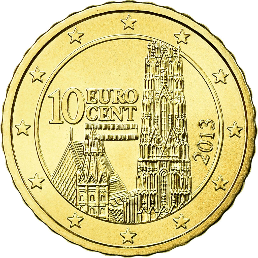 [#753788] Österreich, 10 Euro Cent, 2013, STGL, Messing