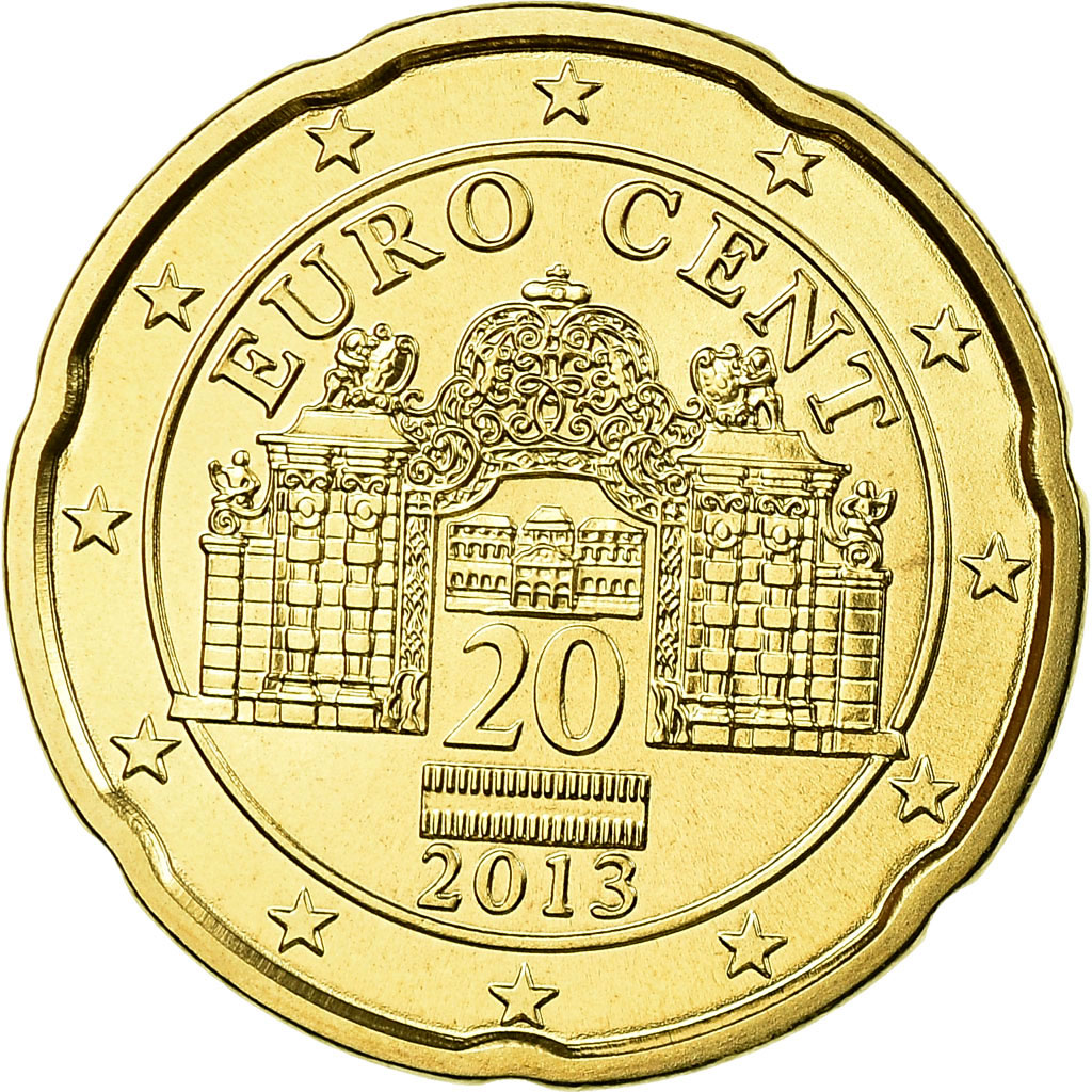 [#753789] Österreich, 20 Euro Cent, 2013, STGL, Messing