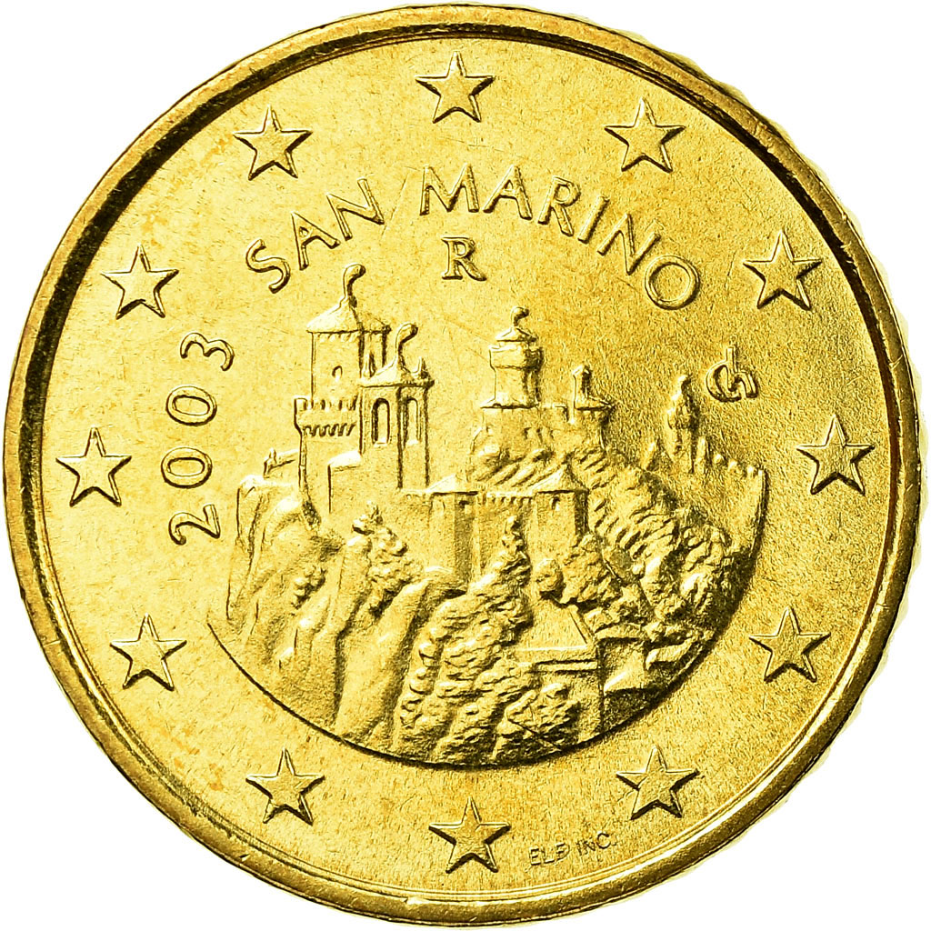 San Marino, 50 Euro Cent, 2003, , Brass, KM:445