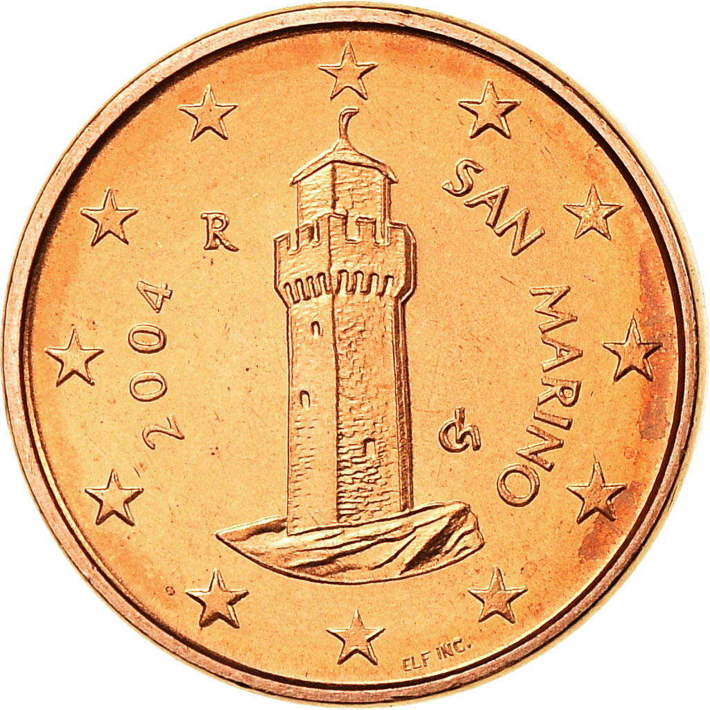 San Marino, Euro Cent, 2004, STGL, Copper Plated Steel, KM:440