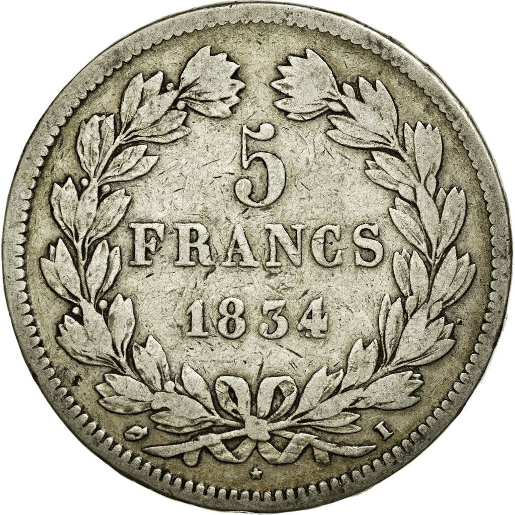 Coin, France, Louis-Philippe, 5 Francs, 1834, Limoges, , Silver