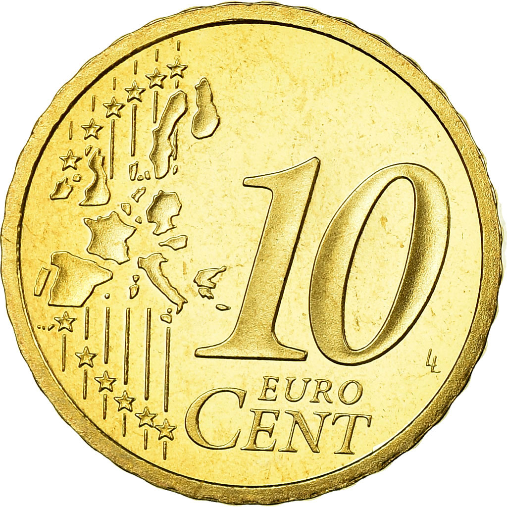 France, 10 Euro Cent, 2002, Proof, , Brass, KM:1285