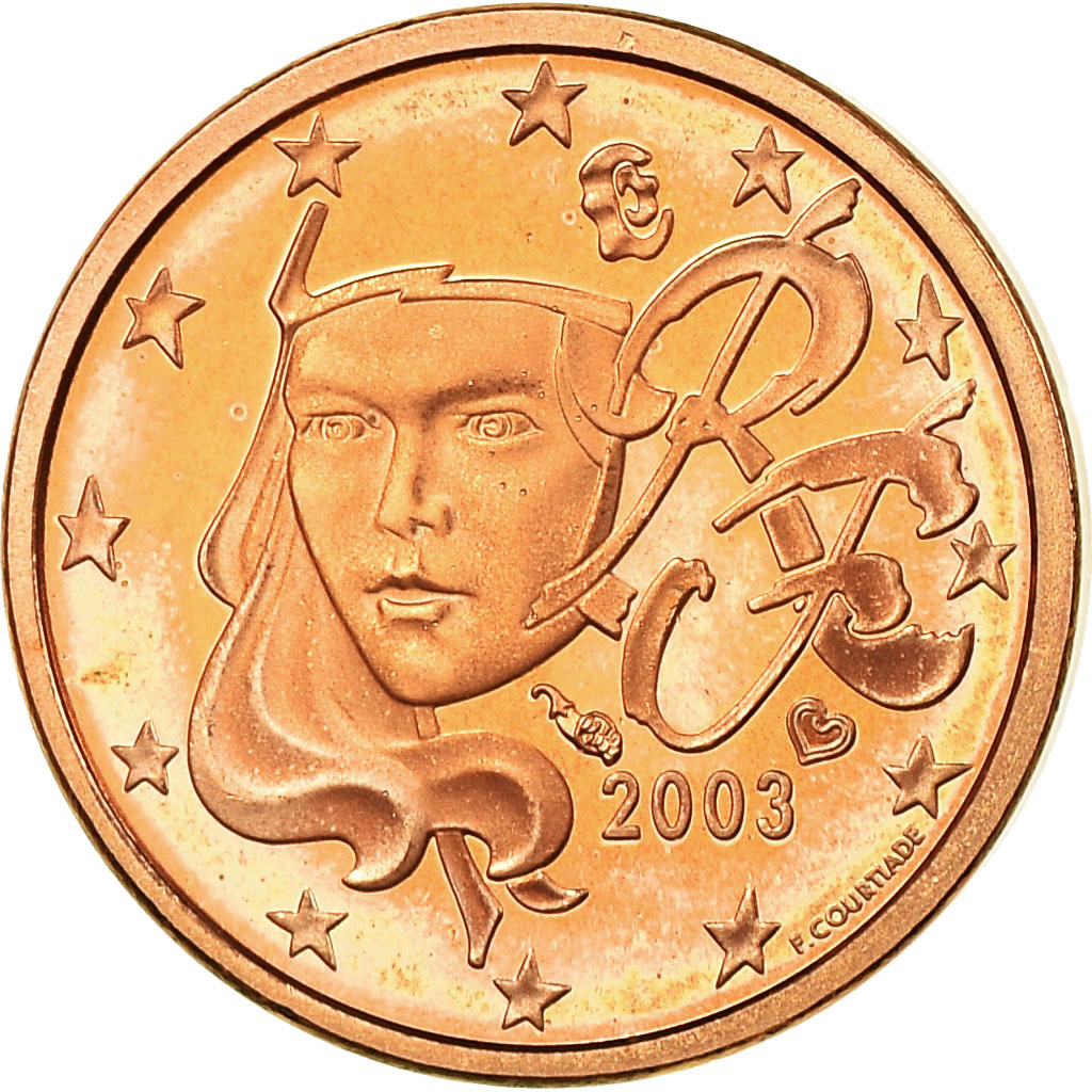 Frankreich, Euro Cent, 2003, Proof, STGL, Copper Plated Steel, KM:1282