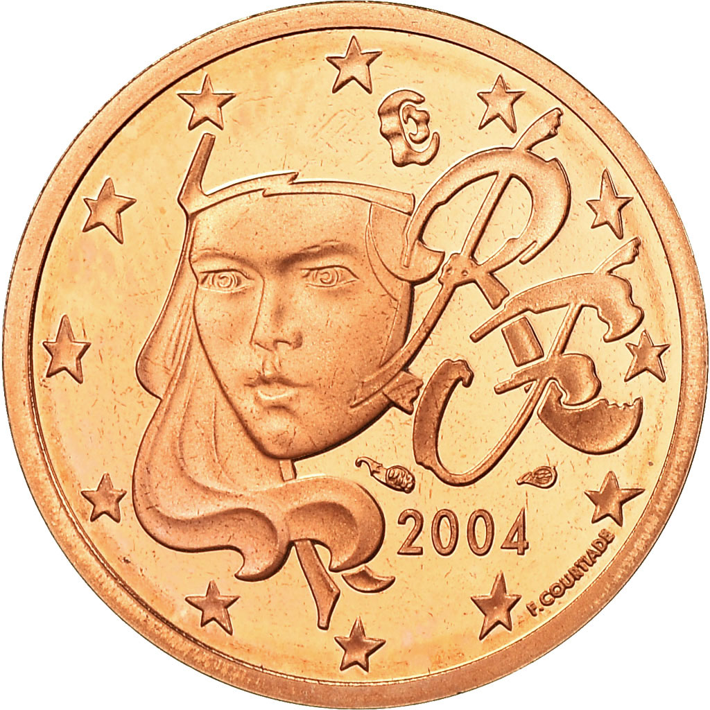 Frankreich, 2 Euro Cent, 2004, Proof, STGL, Copper Plated Steel, KM:1283