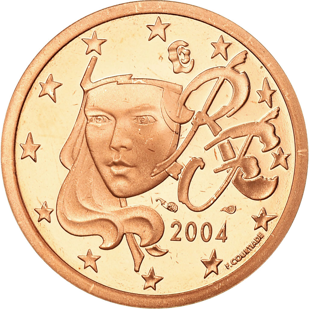 Frankreich, 5 Euro Cent, 2004, Proof, STGL, Copper Plated Steel, KM:1284