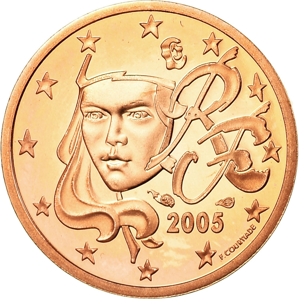 Frankreich, Euro Cent, 2005, Proof, STGL, Copper Plated Steel, KM:1282