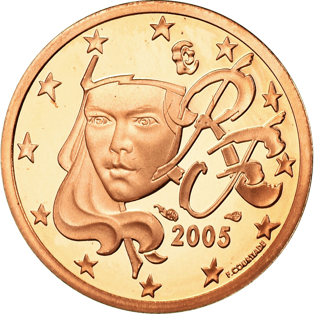 Frankreich, 2 Euro Cent, 2005, Proof, STGL, Copper Plated Steel, KM:1283