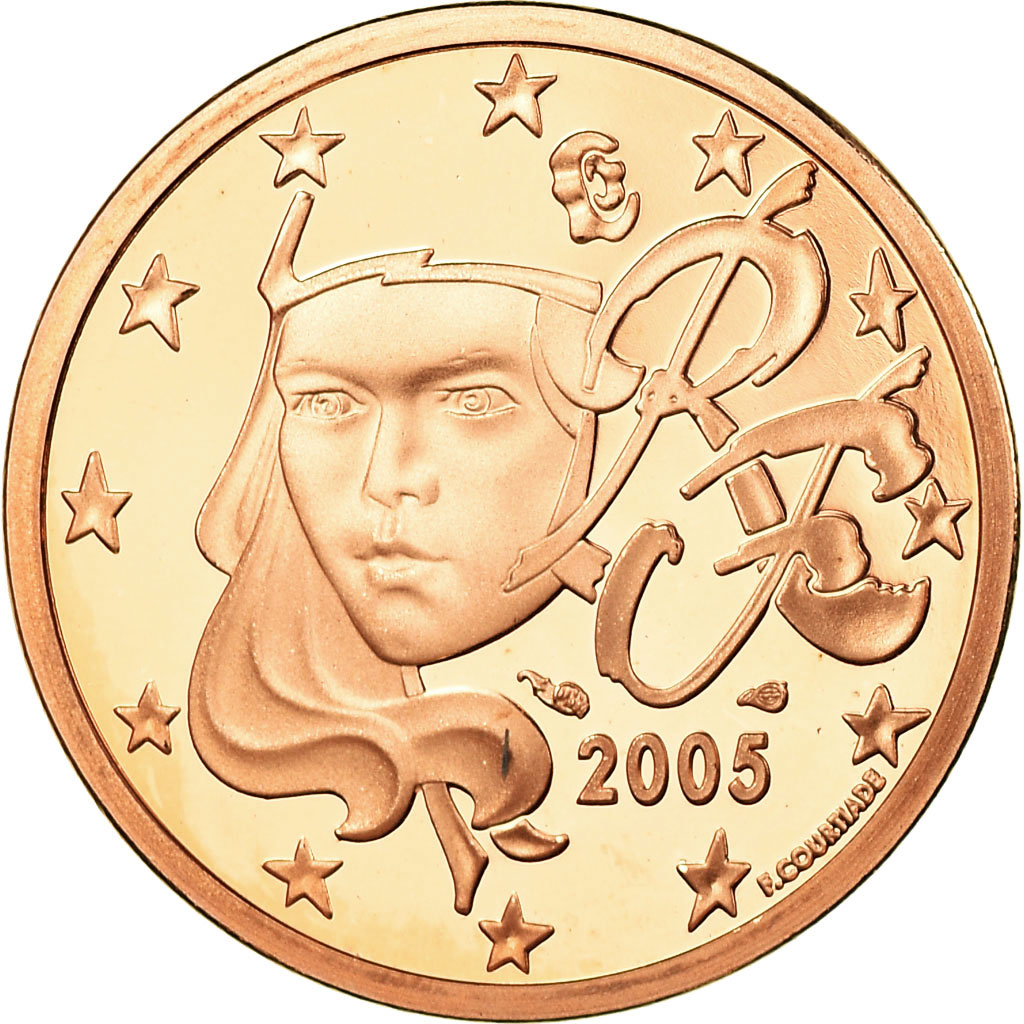 Frankreich, 5 Euro Cent, 2005, Proof, STGL, Copper Plated Steel, KM:1284