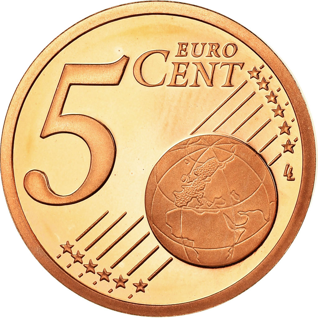 Frankreich, 5 Euro Cent, 2009, Proof, STGL, Copper Plated Steel, KM:1284
