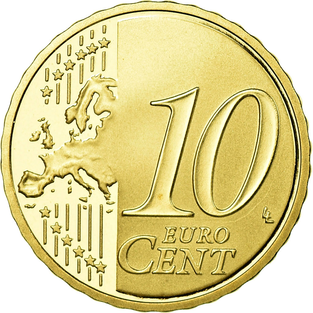 Frankreich, 10 Euro Cent, 2012, Proof, STGL, Messing, KM:1410