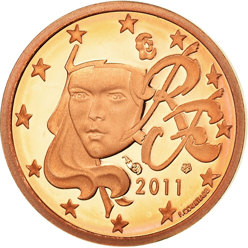 Frankreich, Euro Cent, 2011, Proof, STGL, Copper Plated Steel, KM:1282
