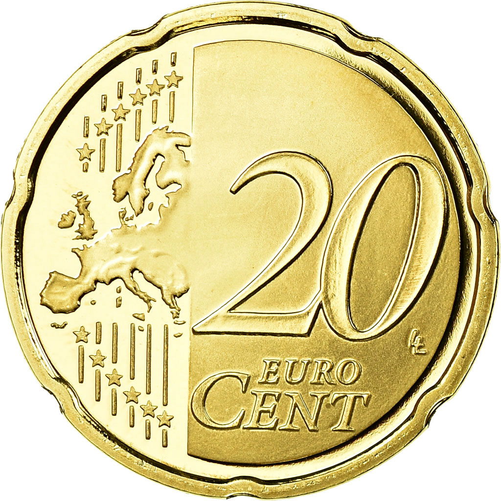 Frankreich, 20 Euro Cent, 2008, Proof, STGL, Messing, KM:1411