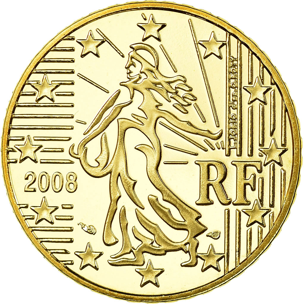 Frankreich, 50 Euro Cent, 2008, Proof, STGL, Messing, KM:1412