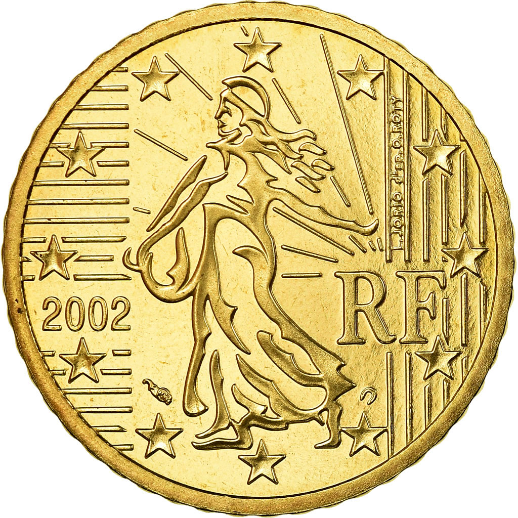 Frankreich, 50 Euro Cent, 2002, Proof, STGL, Messing, KM:1287