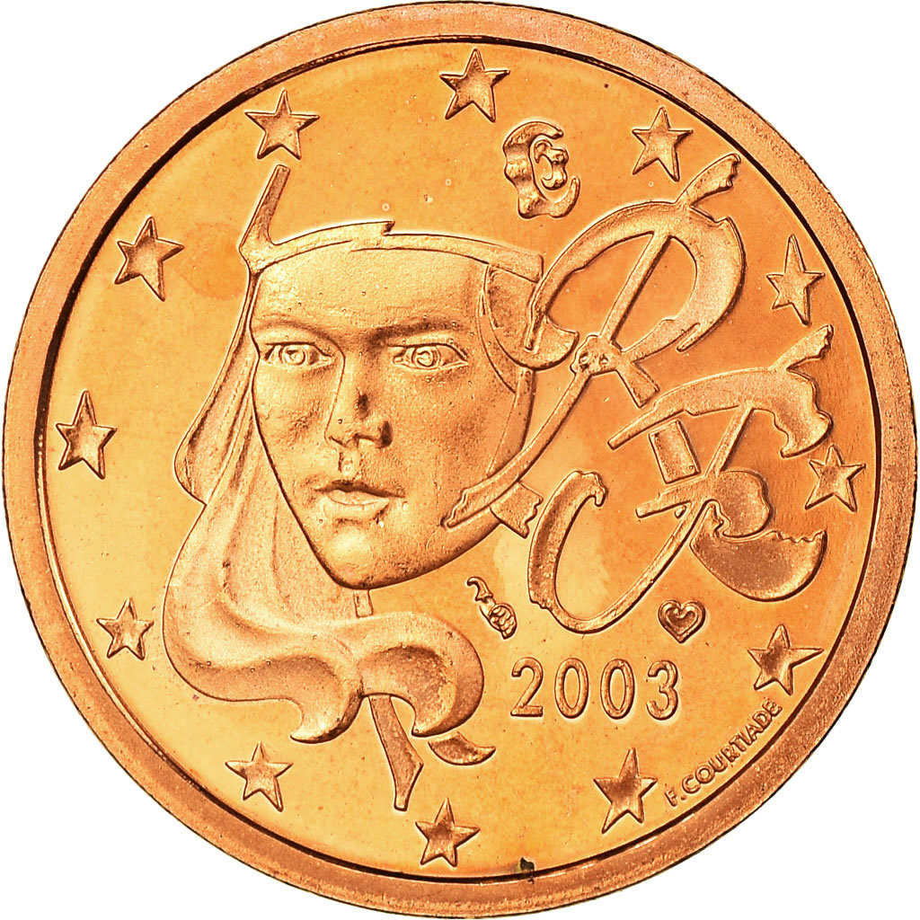 Frankreich, 5 Euro Cent, 2003, STGL, Copper Plated Steel, KM:1284