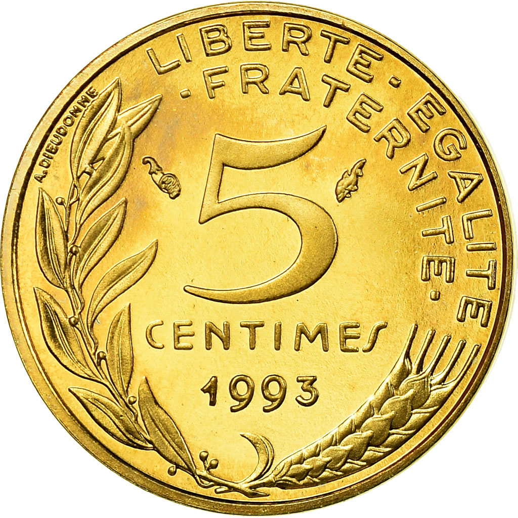 Coin, France, Marianne, 5 Centimes, 1993, Paris, Proof, 