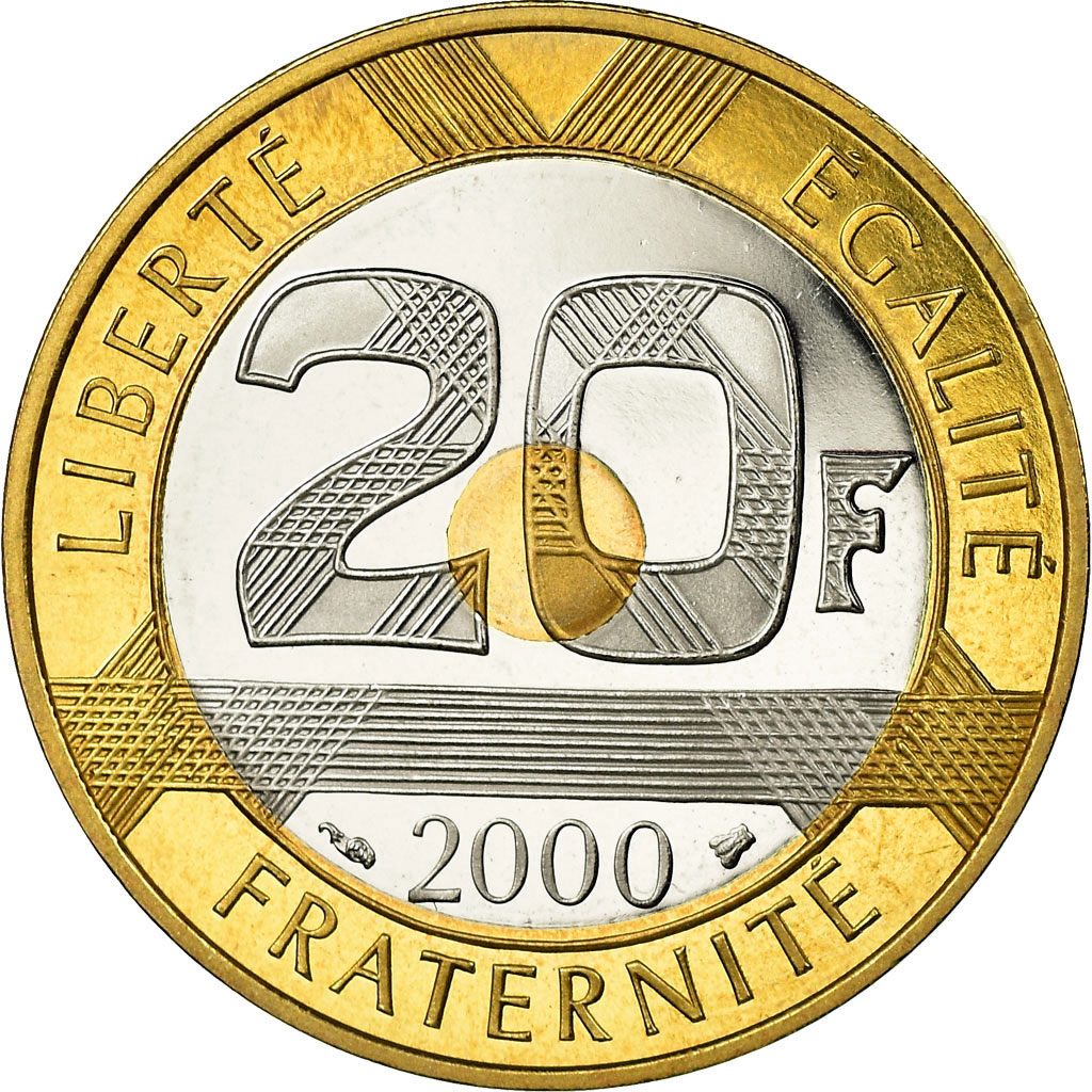 Coin, France, Mont Saint Michel, 20 Francs, 2000, Paris, Proof, 