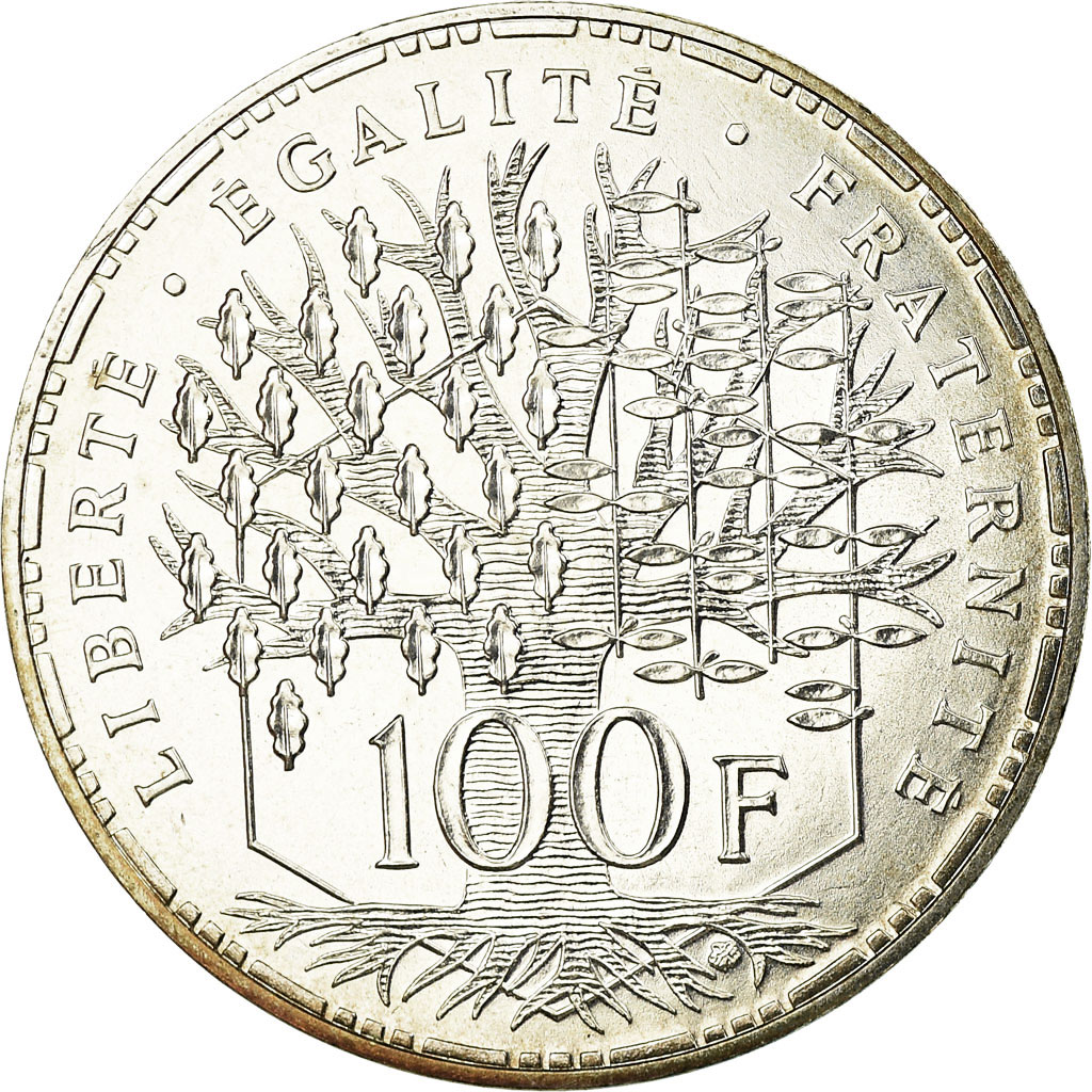 Coin, France, Panthéon, 100 Francs, 1990, Paris, MS, Silver, KM:951.1
