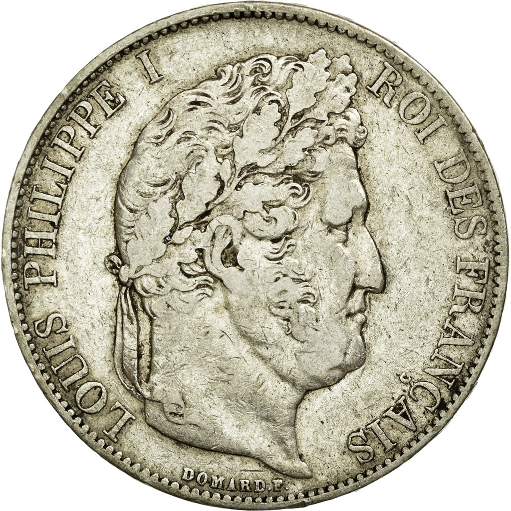 Coin, France, Louis-Philippe, 5 Francs, 1844, Bordeaux, , Silver