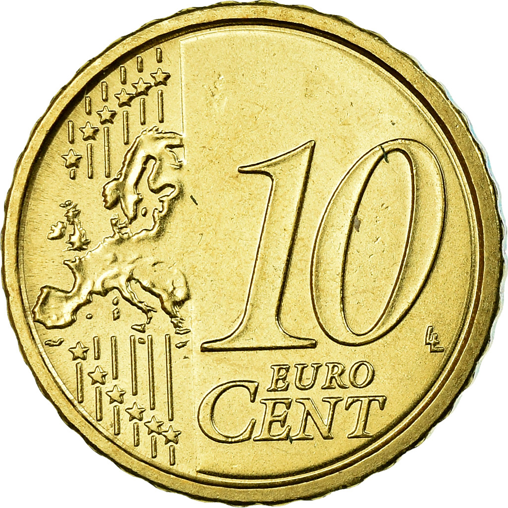 Vatikanstadt, 10 Euro Cent, 2010, UNZ, Messing, KM:385