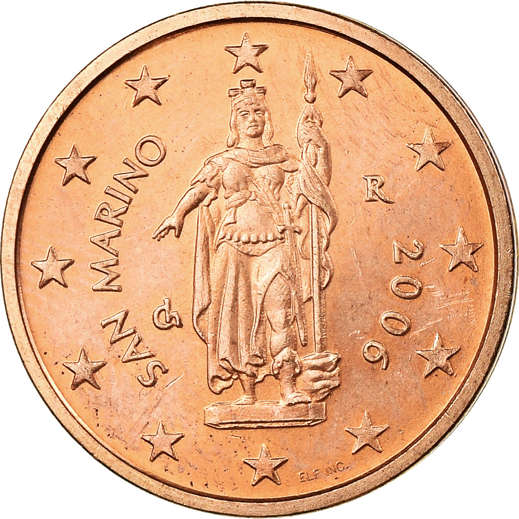 San Marino, 2 Euro Cent, 2006, UNZ, Copper Plated Steel, KM:441