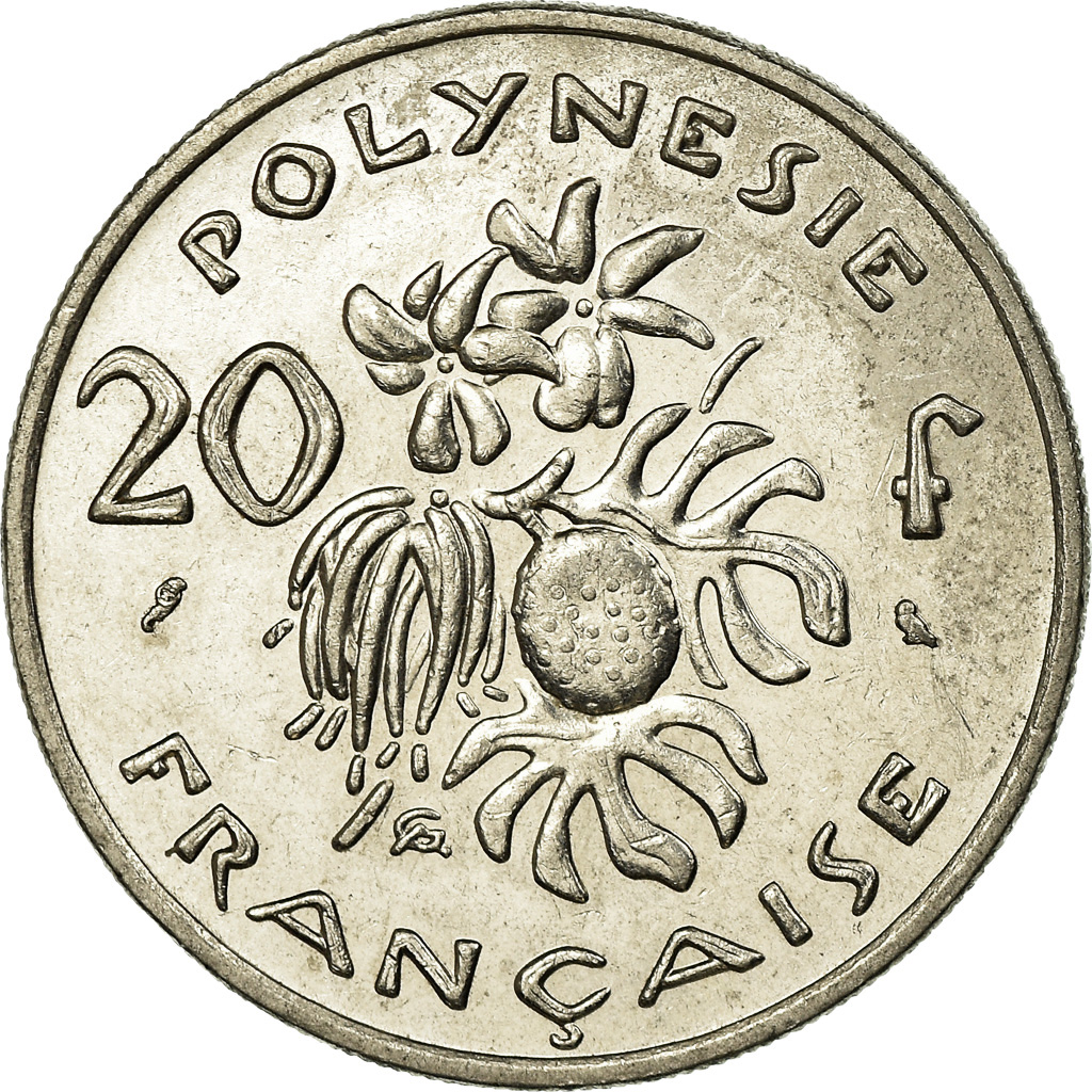 Moneda, Polinesia francesa, 20 Francs, 1973, Paris, MBC, Níquel, KM:9