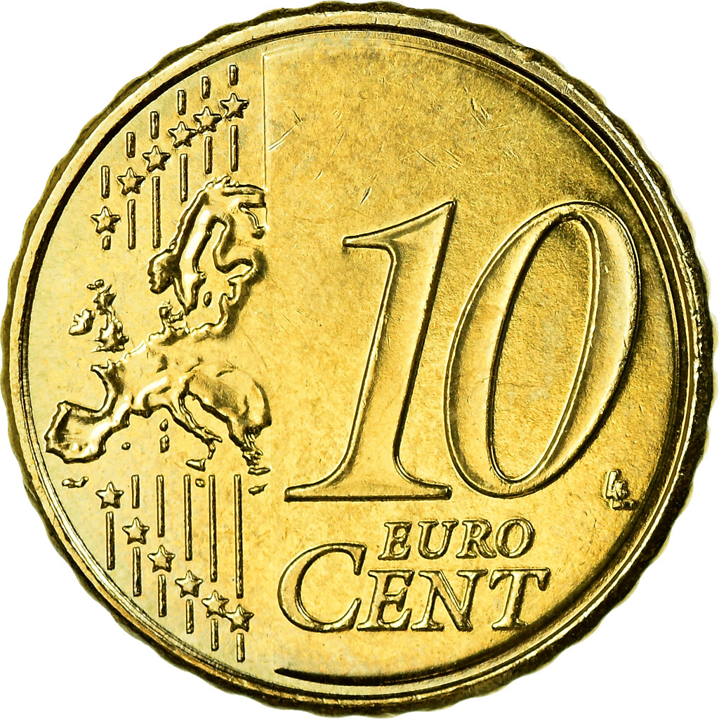 Frankreich, 10 Euro Cent, La Tour Eiffel, 2010, Colorised, VZ, Messing, KM:1410