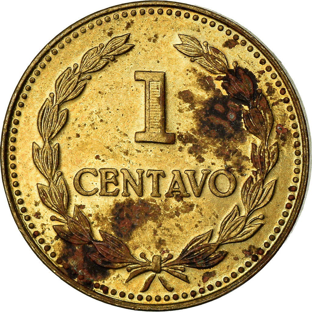 Moneda, El Salvador, Centavo, 1981, Guatemala City, Guatemala, BC+, Latón