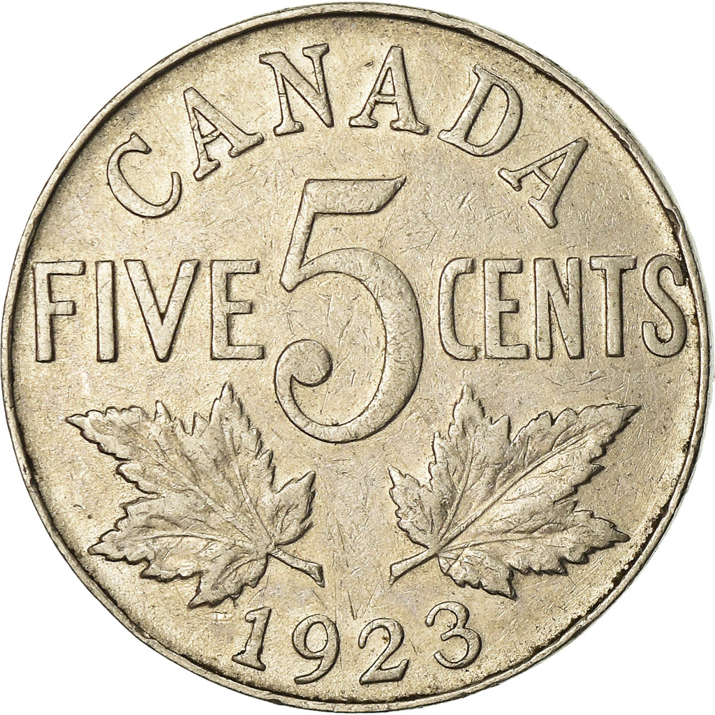 Coin, Canada, George V, 5 Cents, 1923, Royal Canadian Mint, Ottawa, 