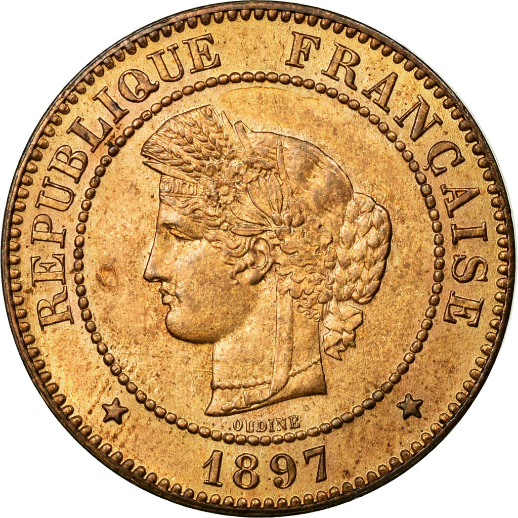 Coin, France, Cérès, 5 Centimes, 1897, Paris, , Bronze, KM:821.1
