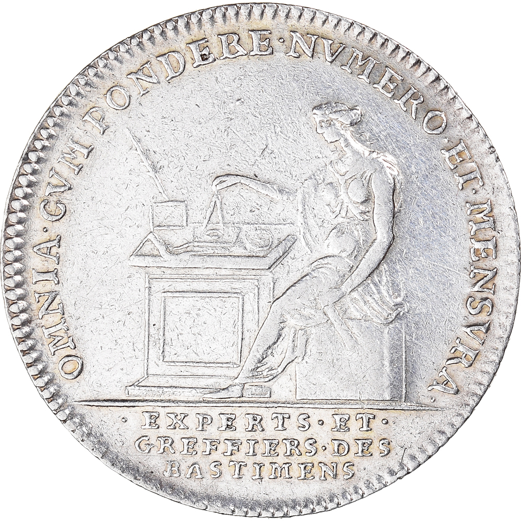France, Token, Louis XV, Bâtiments du Roi, Experts et Greffiers des Bâtiments