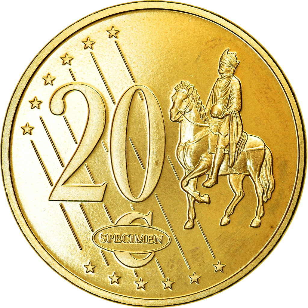 Dinamarca, 20 Euro Cent, 2002, unofficial private coin, SC, Latón