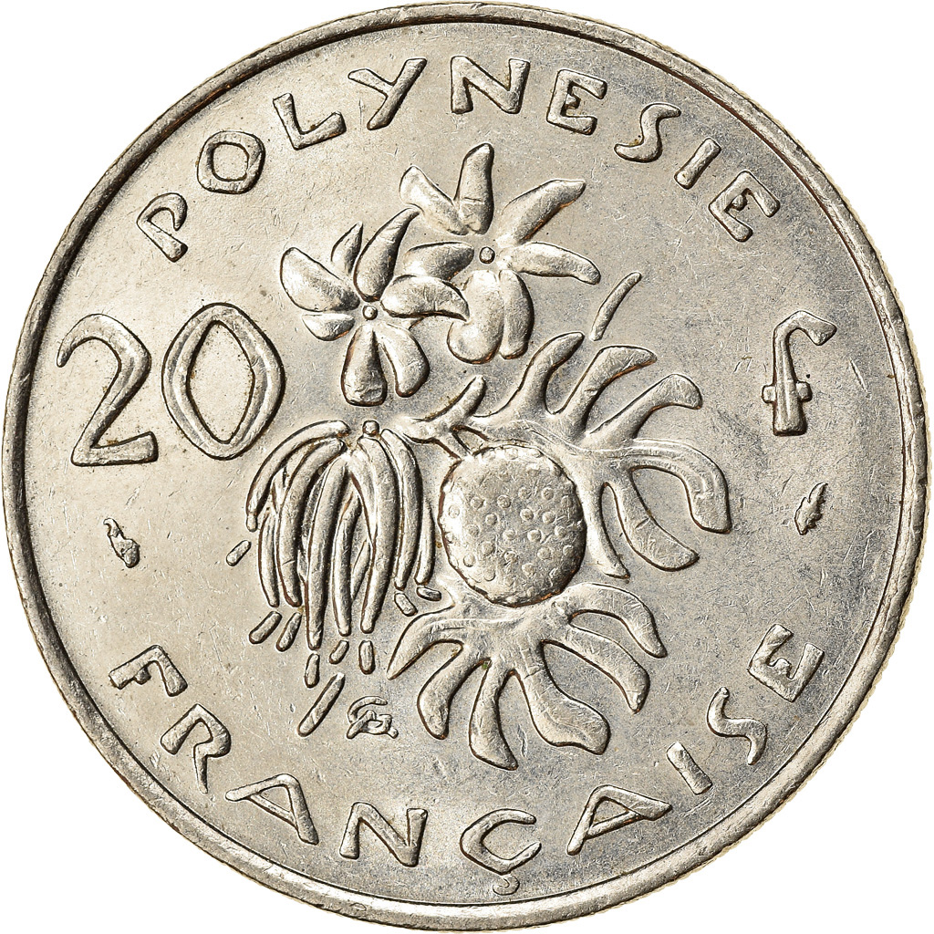 Moneda, Polinesia francesa, 20 Francs, 1986, Paris, MBC, Níquel, KM:9