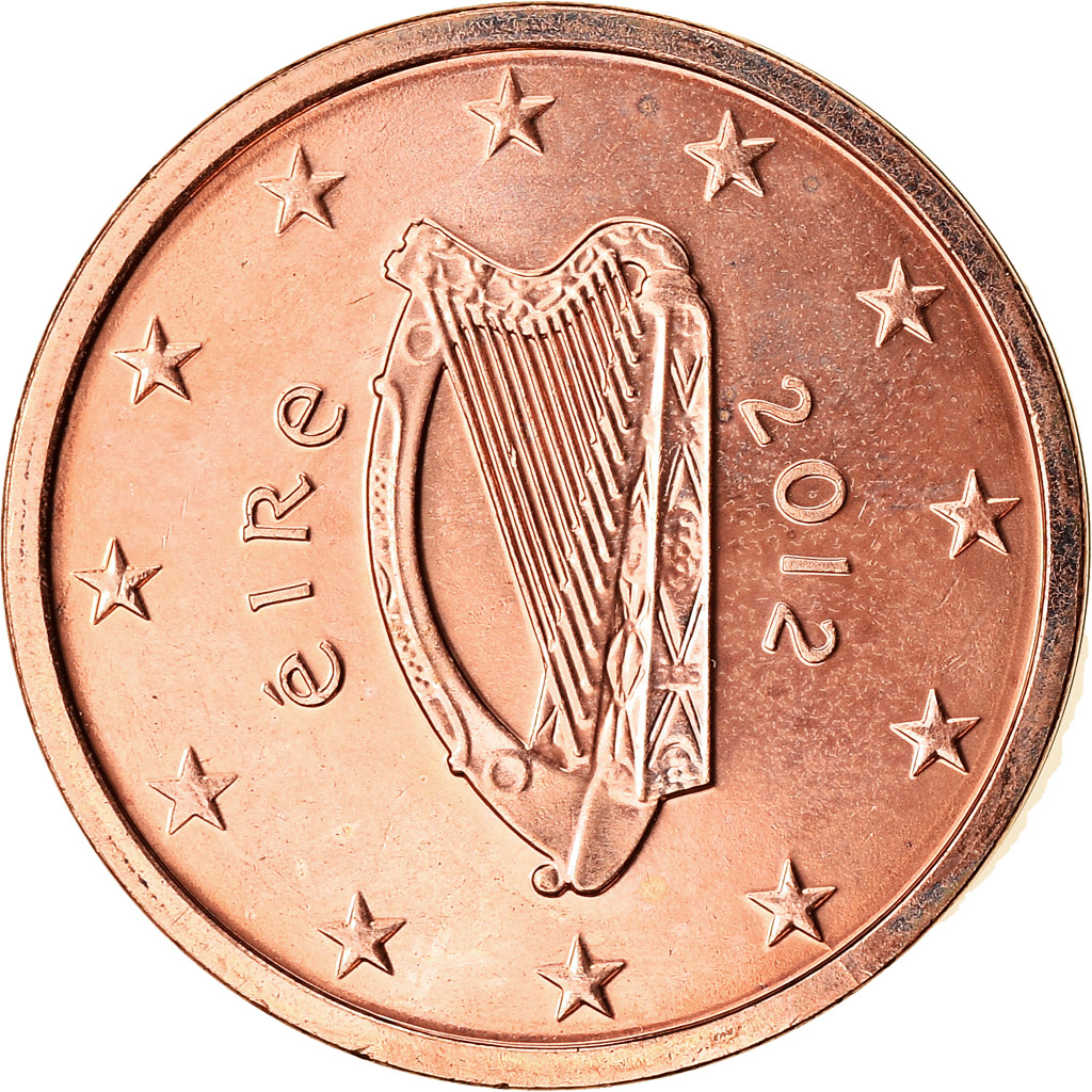 IRELAND REPUBLIC, 2 Euro Cent, 2012, UNZ, Copper Plated Steel, KM:33