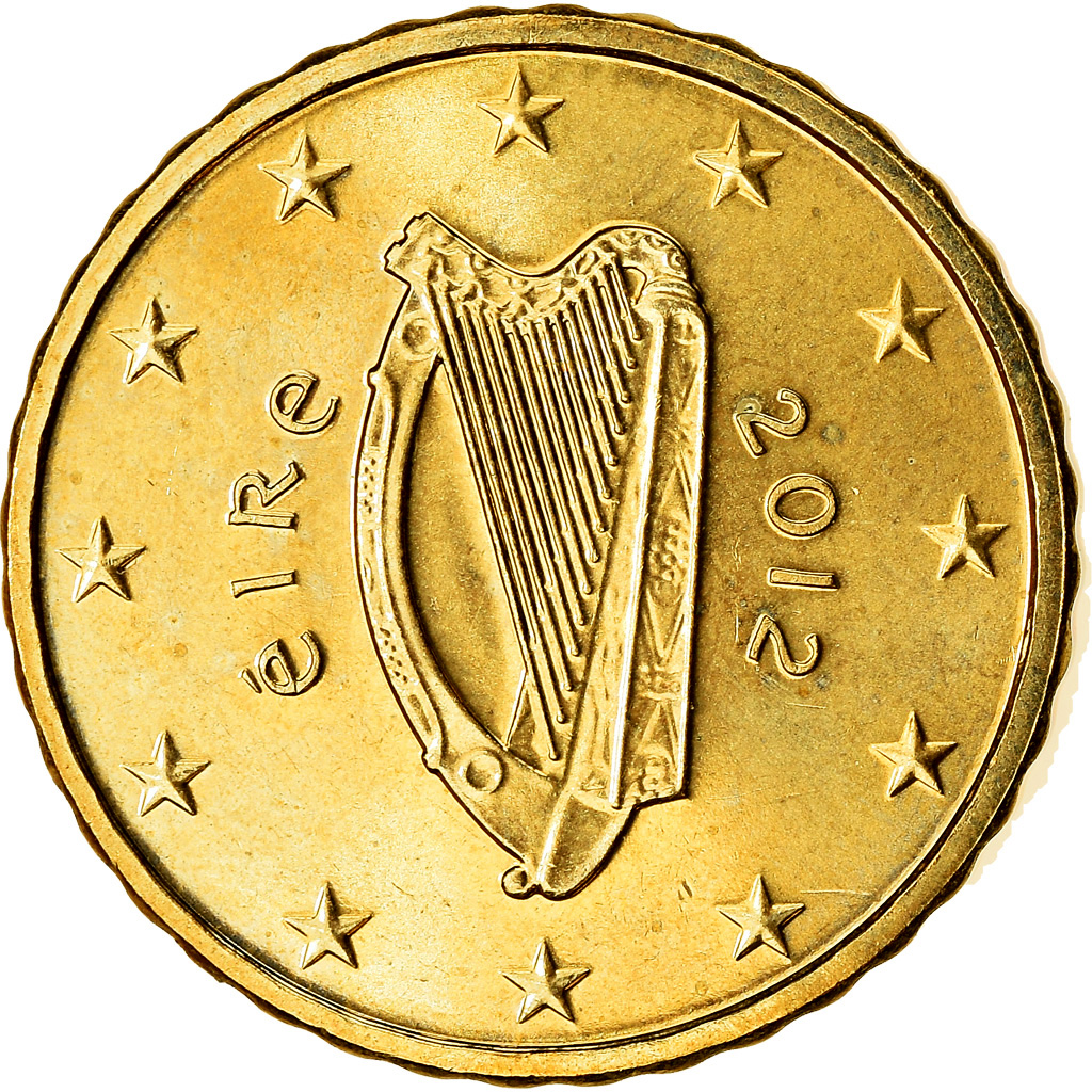 [#765993] IRELAND REPUBLIC, 10 Euro Cent, 2012, UNZ, Messing, KM:47