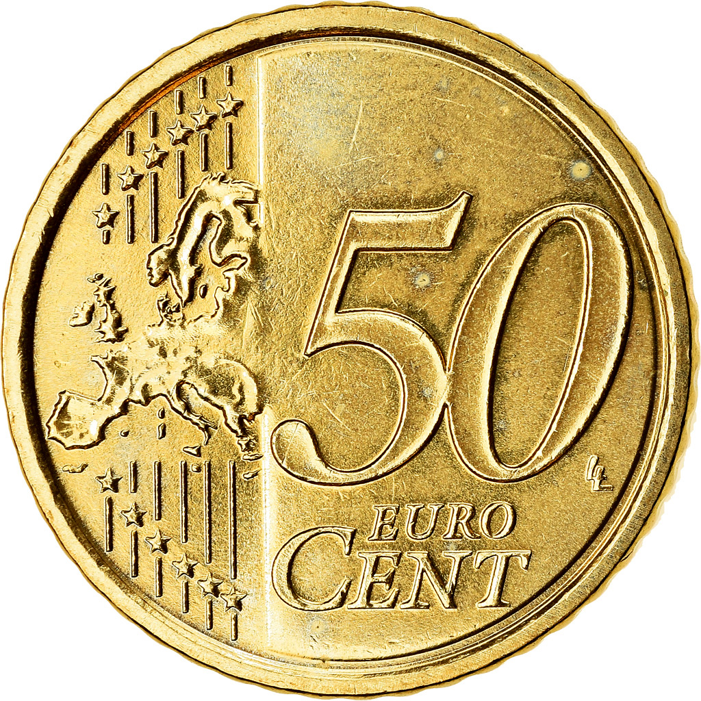 Italien, 50 Euro Cent, 2008, UNZ, Messing, KM:249