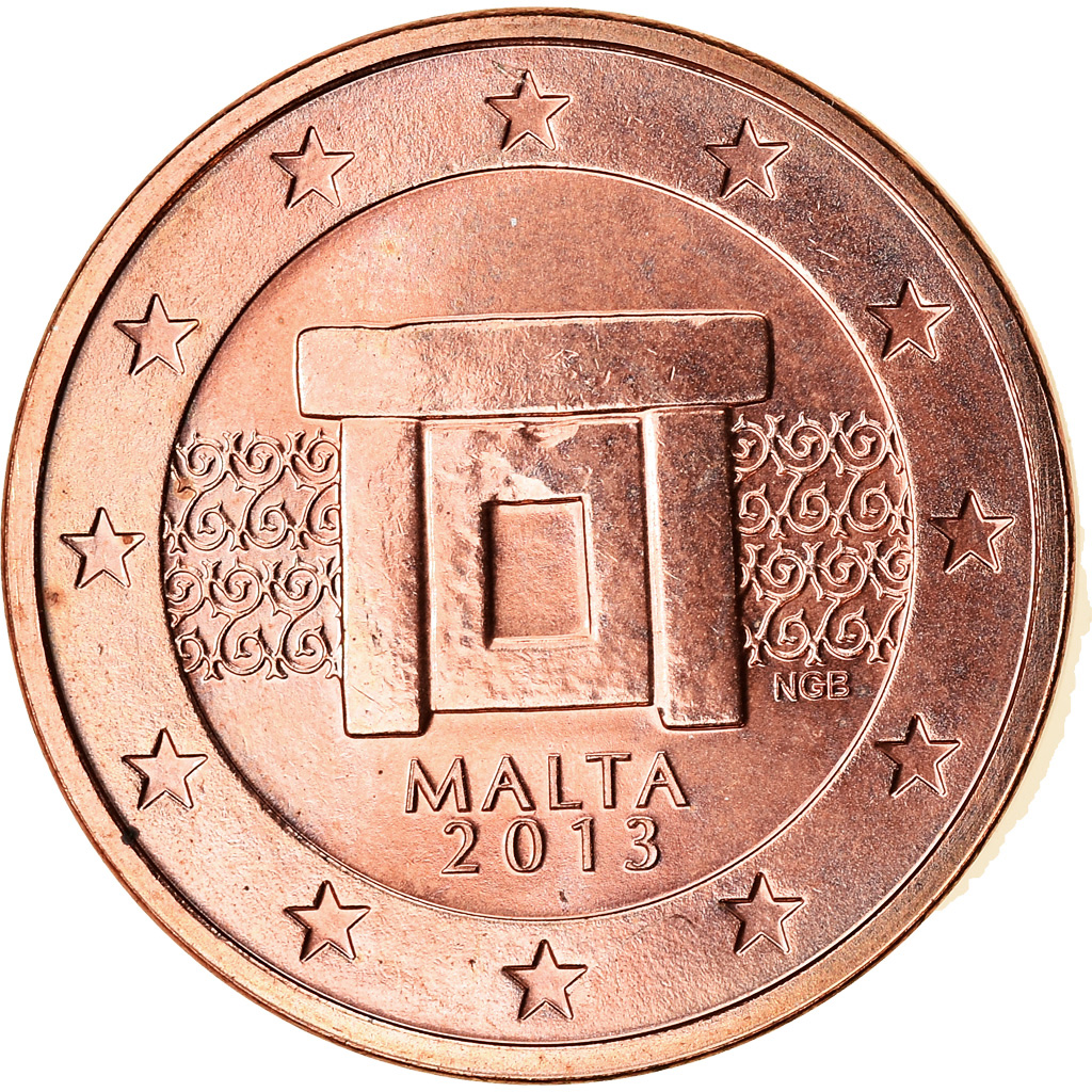Malta, 5 Euro Cent, 2013, UNZ, Copper Plated Steel