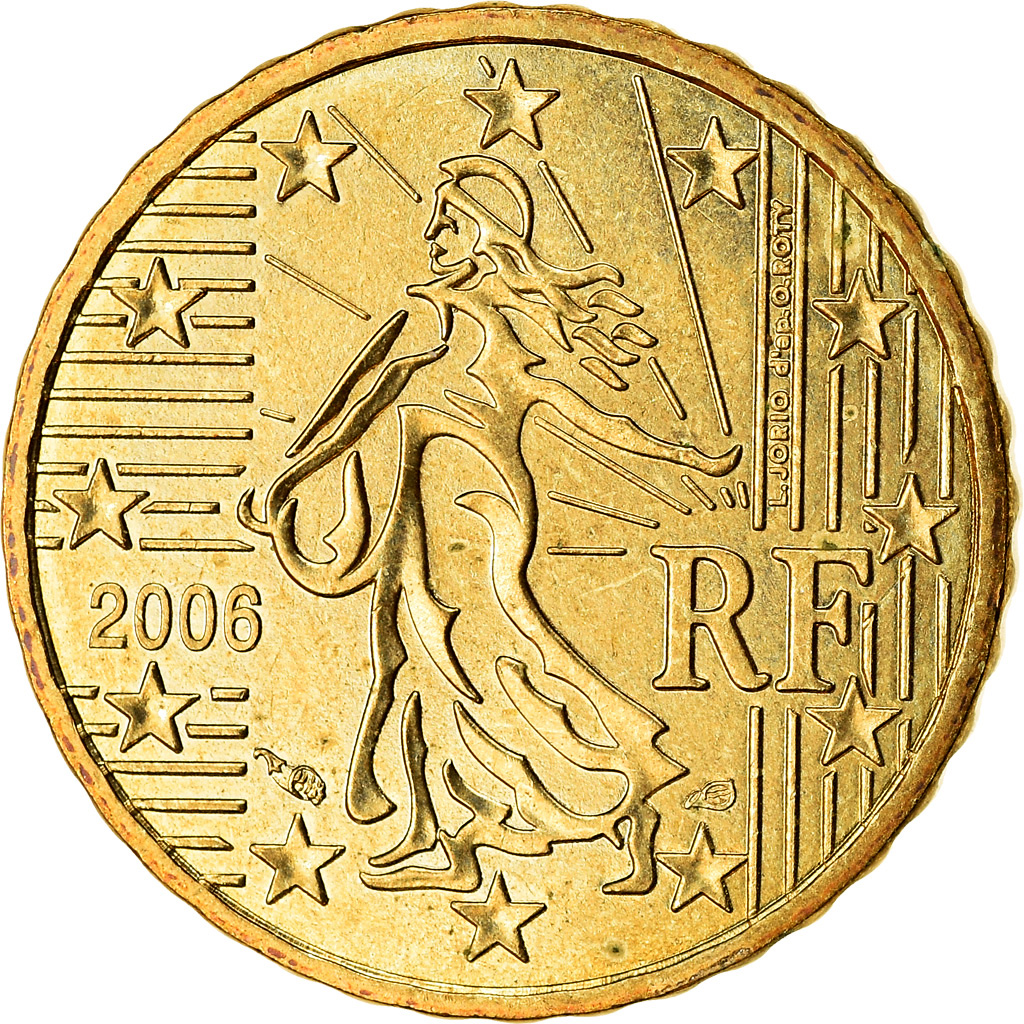 Frankreich, 10 Euro Cent, 2006, VZ, Messing, KM:1285