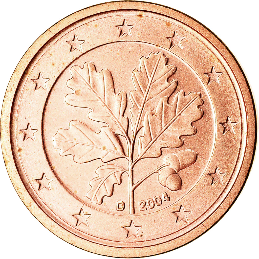 Bundesrepublik Deutschland, Euro Cent, 2004, UNZ, Copper Plated Steel, KM:207