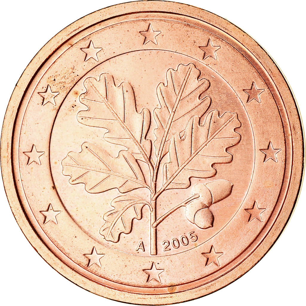 Bundesrepublik Deutschland, 2 Euro Cent, 2005, UNZ, Copper Plated Steel, KM:208