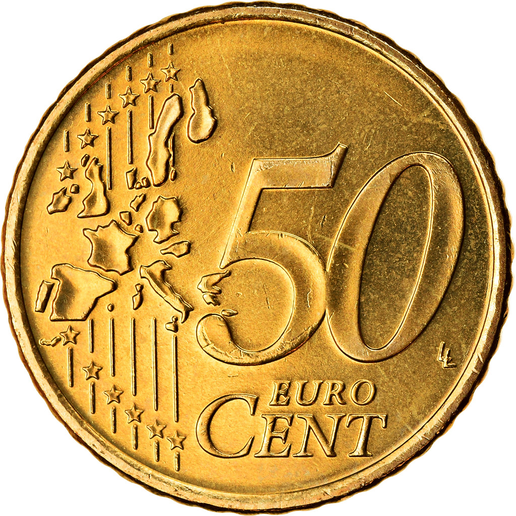 IRELAND REPUBLIC, 50 Euro Cent, 2004, UNZ, Messing, KM:37