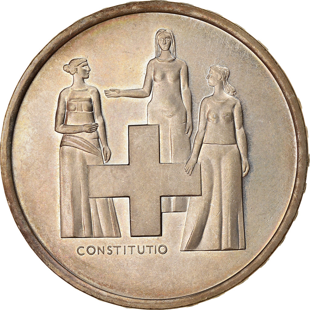 Coin, Switzerland, Révision de la Constitution, 5 Francs, 1974, 