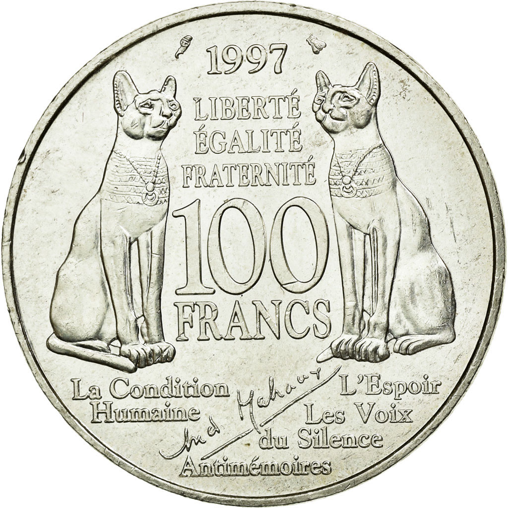 Coin, France, André Malraux, 100 Francs, 1997, , Silver, KM:1188