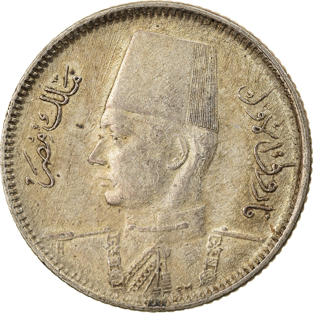Coin, Egypt, Farouk, 2 Piastres, 1937, British Royal Mint, , Silver