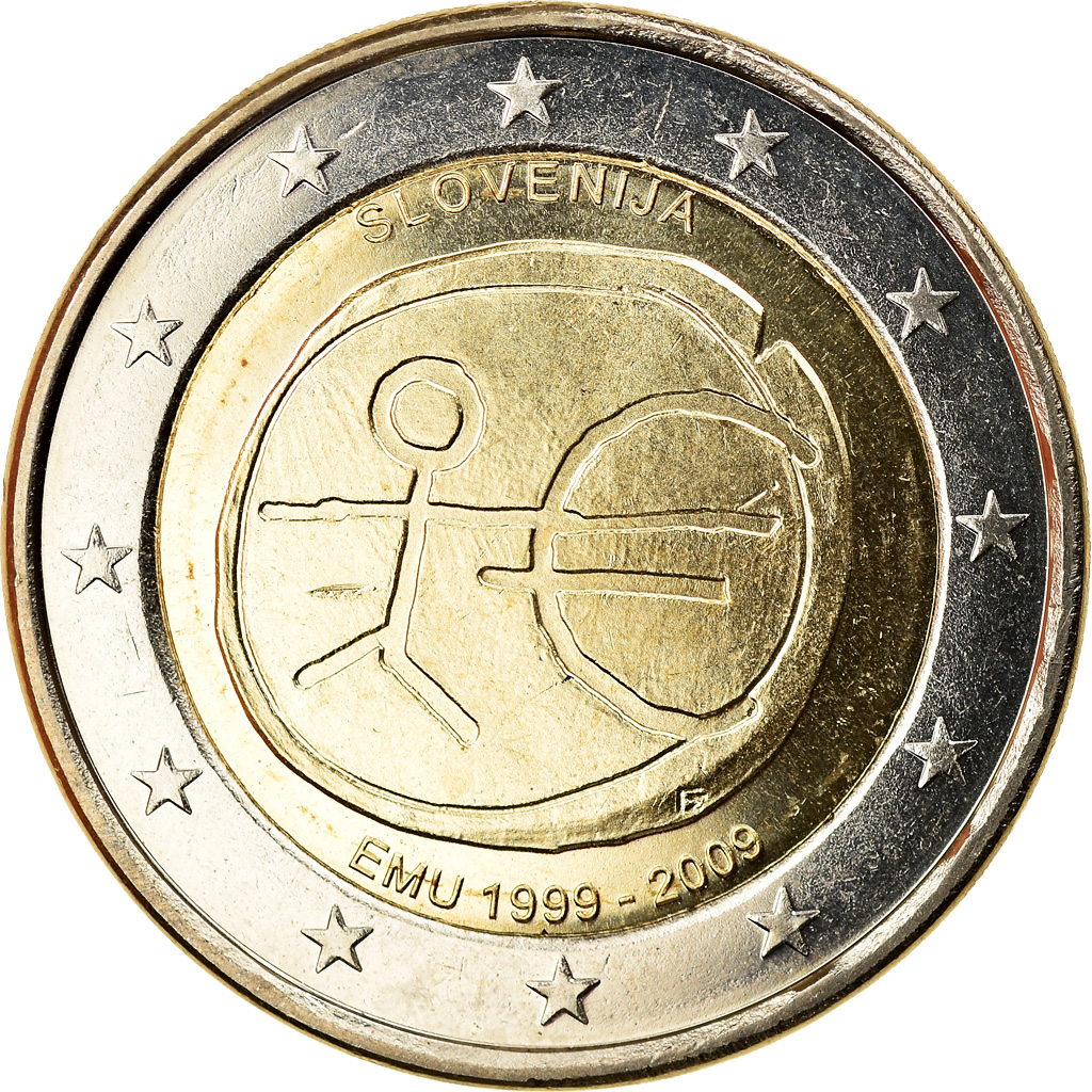 Slowenien, 2 Euro, EMU, 2009, STGL, Bi-Metallic